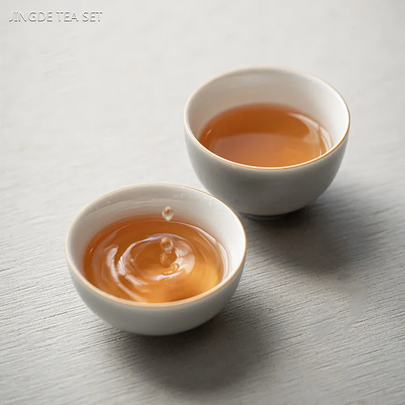 1pc Japanese Ceramic Tea Cup Hand-made Portable Small Tea Bowl Teaware Accessories Home Beauty Master Cup Zen Teacup