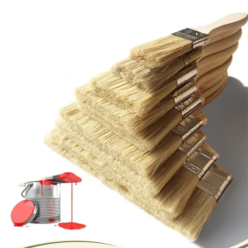 5PC Paint Brush 1/2/4/6 Inch Wooden Handle BBQ Brush for Wall and Furniture Paint Tool Painting Brushes Set Artist Brushes paint brushes