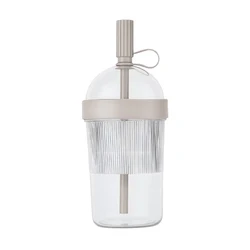 Reusable 17oz Cold Drink Tumbler with Lid and Straw - Ideal for Home, Office, and Travel (Brown)