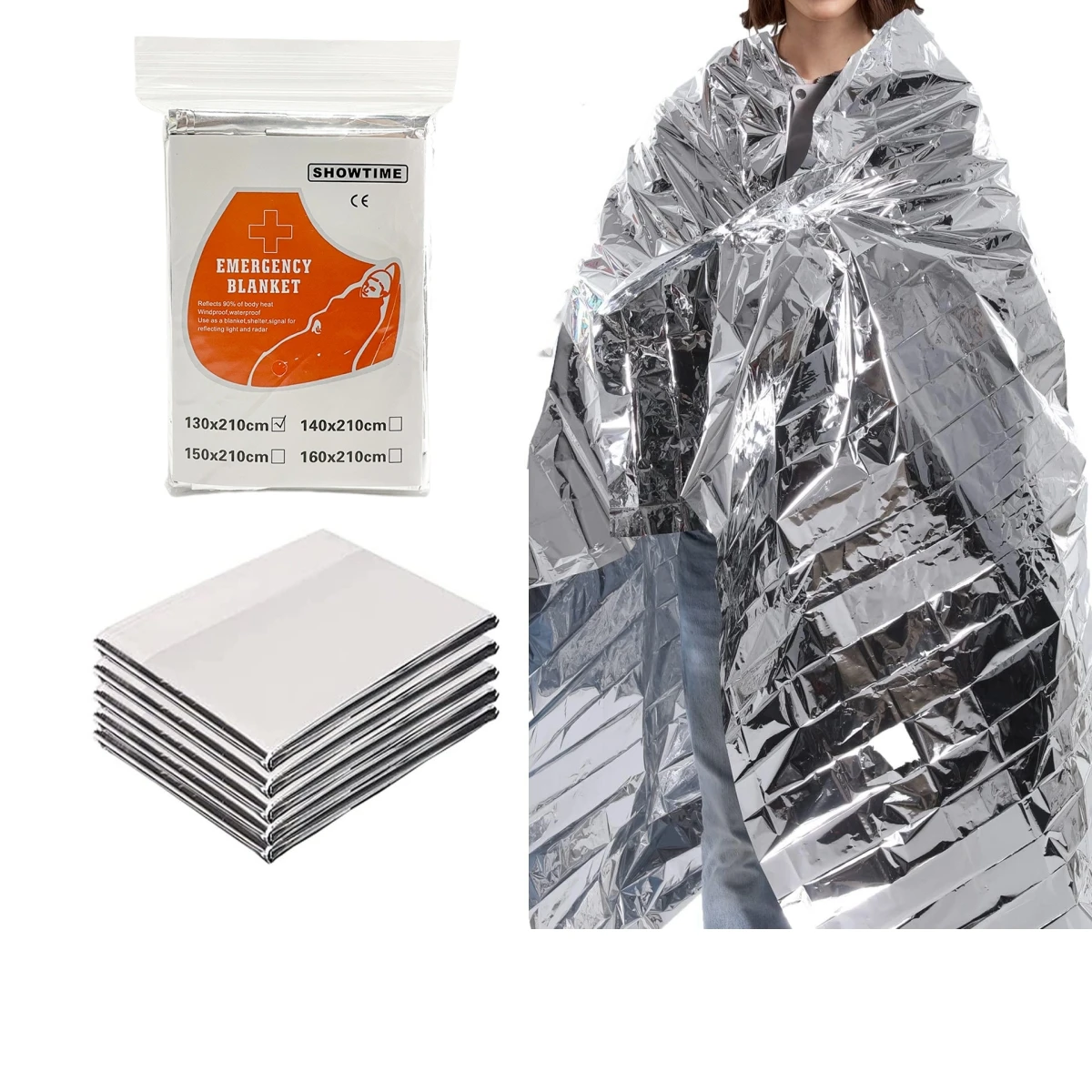 

Wholesale Sliver Emergency Blanket Survival Ourdoor Thermal Rescue For Camping Hiking Travel First Aid Windproof Waterproof Foil