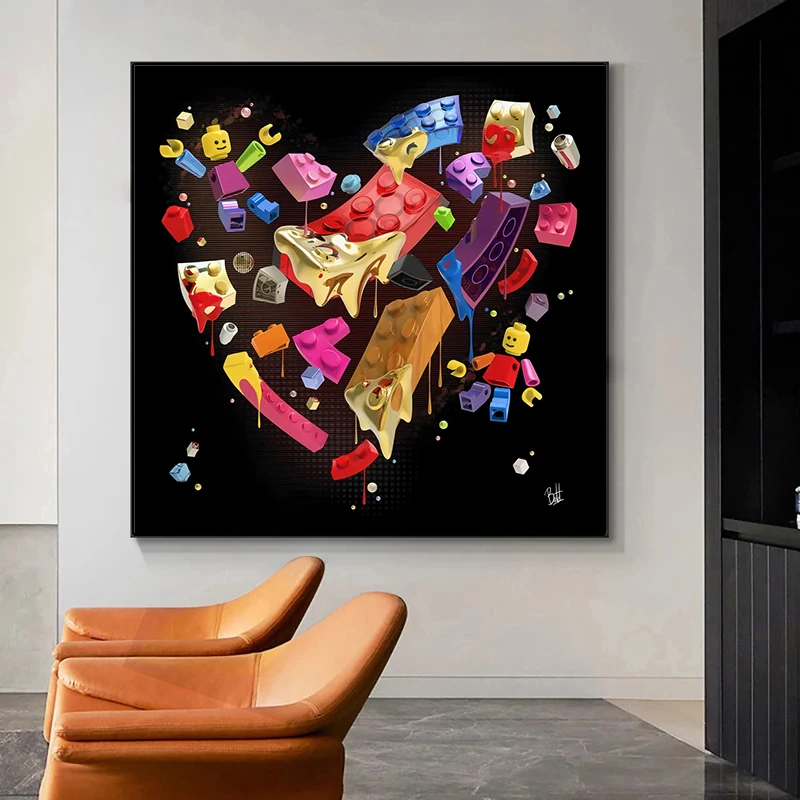 

Abstract Colorful Piece-of-My-Love Painting Balloondog Posters Canvas Print Modern Animal Art Wall Picture Children's Room Decor