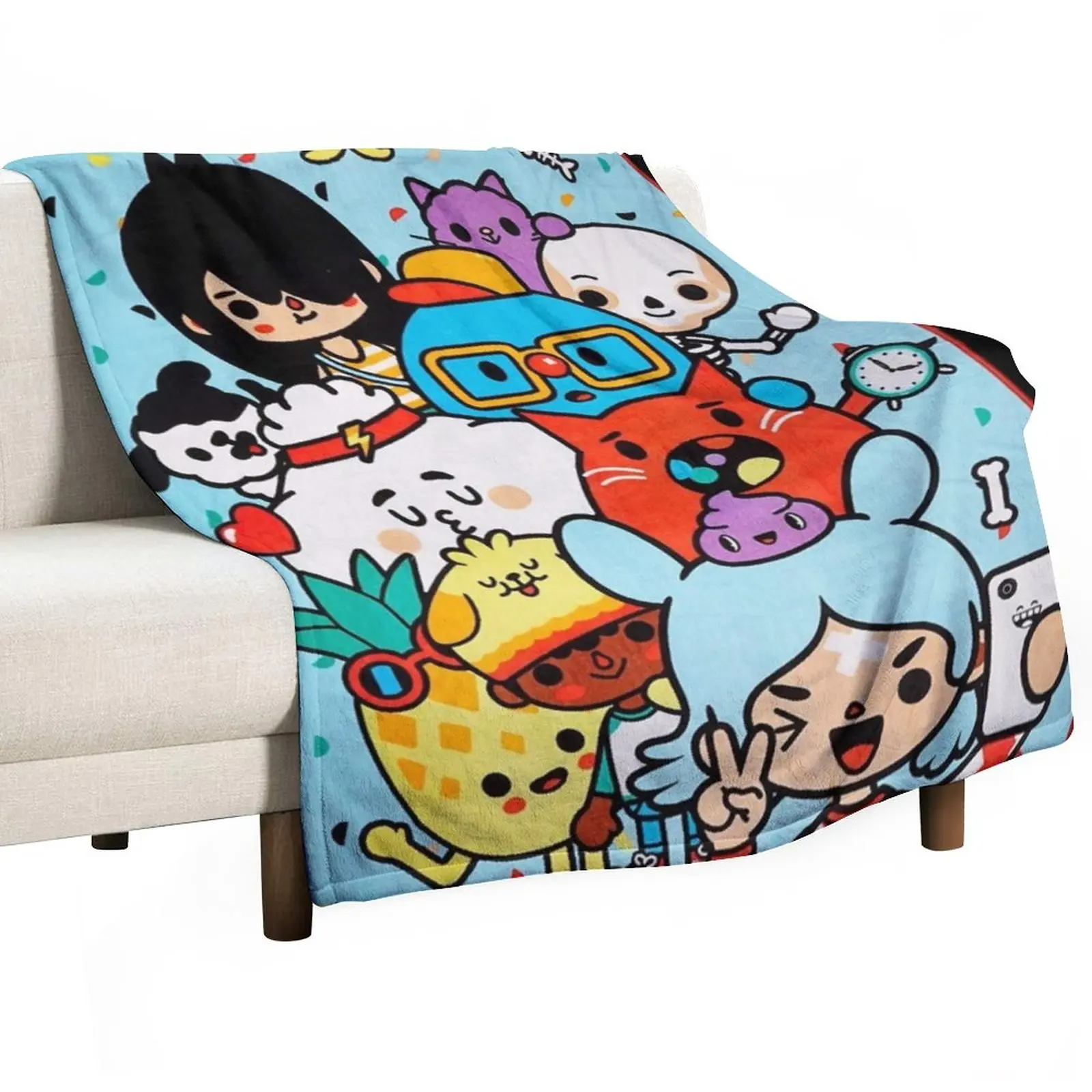 

Toca boca life kids happy Throw Blanket Soft Blanket Blanket Fluffy