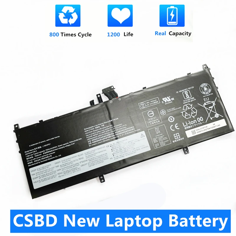 

CSBD New 7.68V 60Wh L19C4PD1 L19D4PD1 L19M4PD1 L19L4PD1 Laptop Battery For Lenovo Yoga C640 13 C640-13IML Series 7820mAh