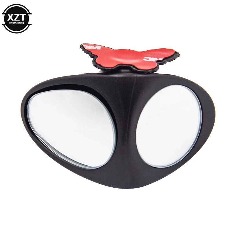 1Pc 360 Degree Rotatable 2 Side Car Blind Spot Convex Mirror Automibile Exterior Rear View Parking Mirror Safety Accessories blind spot mirror wide angle mirror