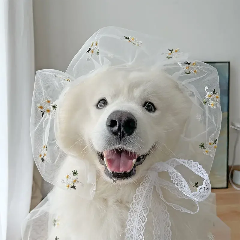 Dog Dress Summer Pet Cosplay Wedding Accessories Pet Costume Headress  Floral Headwear for Medium Large DogsParty Pet Supplies - AliExpress 15