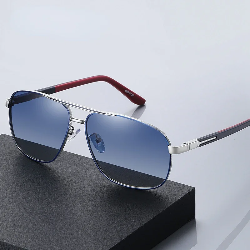 Metal Frame Sunglasses Square Sunglasses Polarized Men Woman Driving Goggles Fashion Shades Gradient Lens UV400