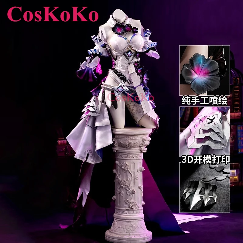 CosKoKo Kiana Kaslana 코스프레 게임, Honkai Impact 3 코스튬 달콤한 우아한 유니폼 원피스, 할로윈 파티 역할 놀이 의류 S-XXL