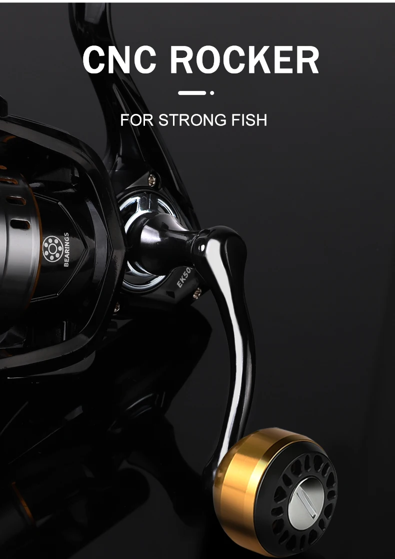 BILLINGS Spinnrolle 12KG Max Drag Spinnangelrollen mit Vollmetallspule 1000-7000 Serie 5.2:1 Übersetzungsverhältnis für Salz- und Süßwasser – Detail 9