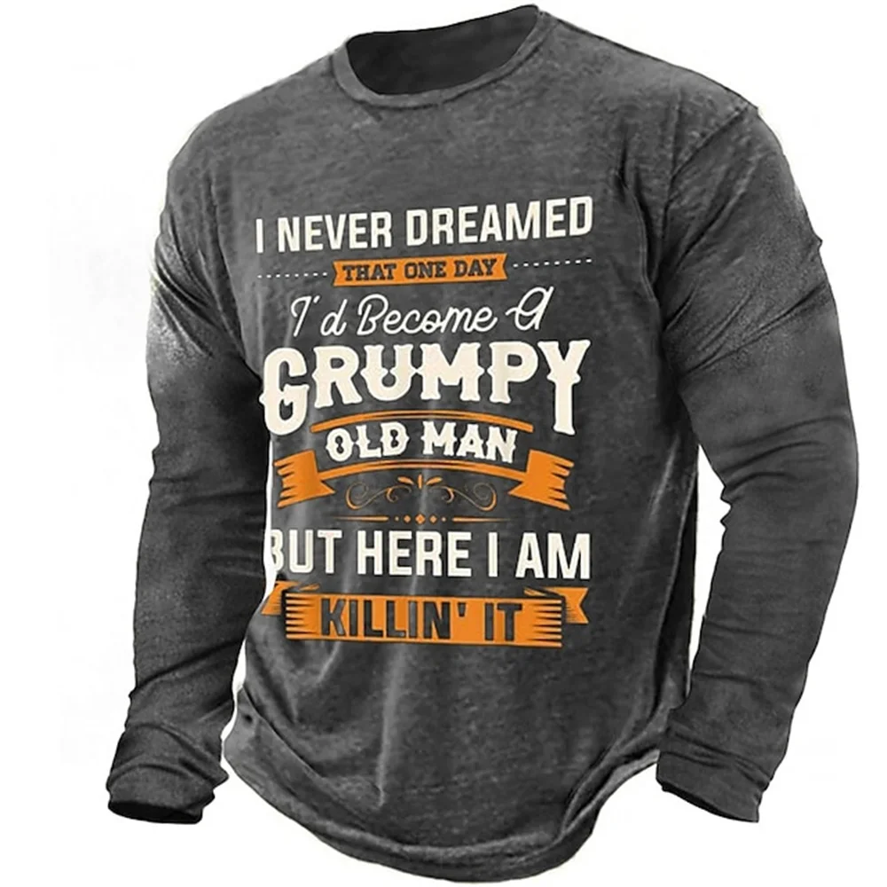 

Funny Letter Printed Long Sleeve T-shirts Autumn Fashion Cotton T Shirt For Men Hip Hop Trend Vintage Clothes Casual O-neck Tops