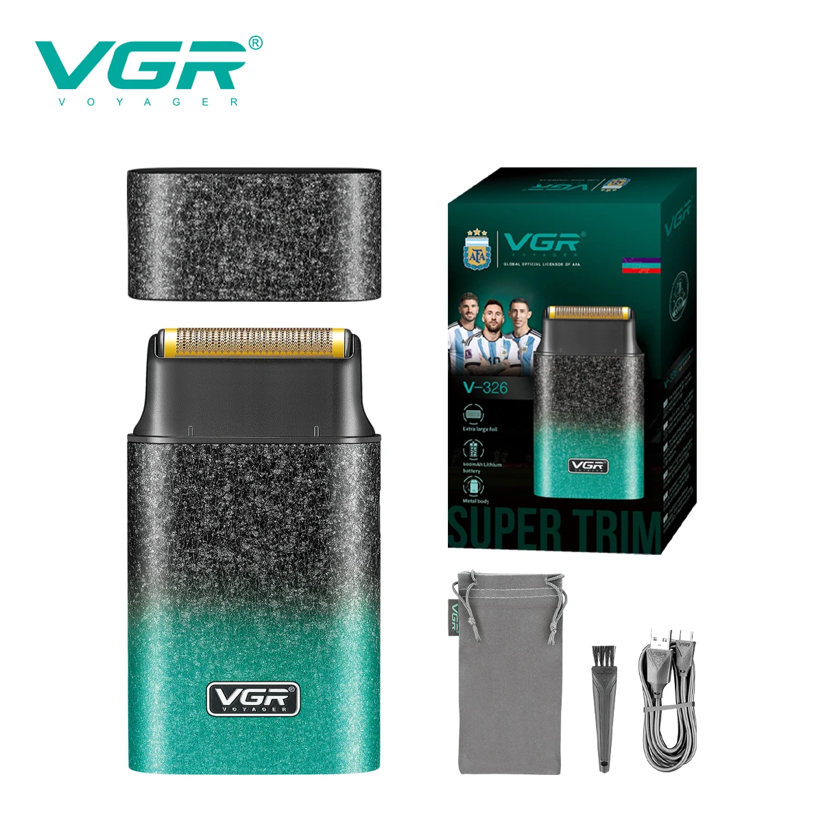 VGR V-326 새로운 왕복식 면도기 그라데이션 무광 바디 남성용 면도기 편리한 가정용 여행용 면도기 제모 및 미백 기기