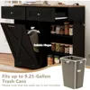 Tilt Out Trash Can Cabinet 9.25 Gallon, Kitchen Island with Power Outlet, 2 Drawers, Adjustable Shelves, Hidden Storage Garbage 4