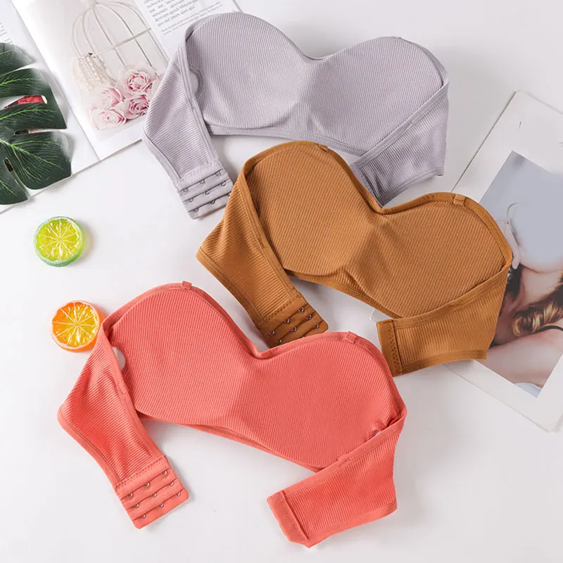 2021 Female Summer Crop Tank Top Women Fashion Deep V Lace Bras Embroidery Floral Tank Top Bra Wrapped Chest Camisole Padded Bra