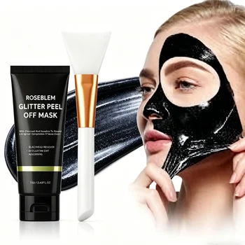Natural Charcoal Blackhead Peel-Off Mask, Deep Cleansing, Oil Control, Suitable for Oily Skin, Unclogs Pores, Brightens Skin 1