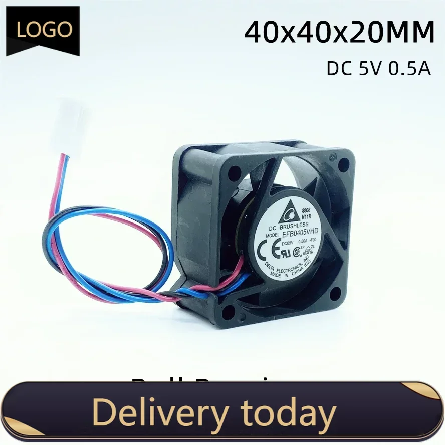 5V 0.50A  Delta EFB0405VHD 4020 40MM 40*40*20MM Cooling Fan Dual Ball Bearing Server Fan With 3pin magic mgt4012xb r20 4020 12v 0 15a 4cm dual ball switch fan