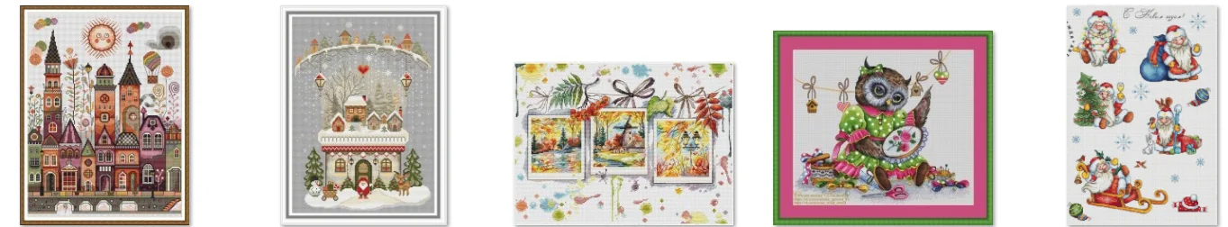 Warme Herbst kleine Szene 46-37 Kreuzstich Kit DIY Set Wohnzimmer Dekoration Kreuzstich Set neue Handwerk handgemachte Stickerei