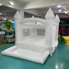 Inflatable Jumping Castle 3.7*2.7*2.6M White Bounce House For Kids Bouncy House White For Children With Blower Slide Outdoor Toy 1