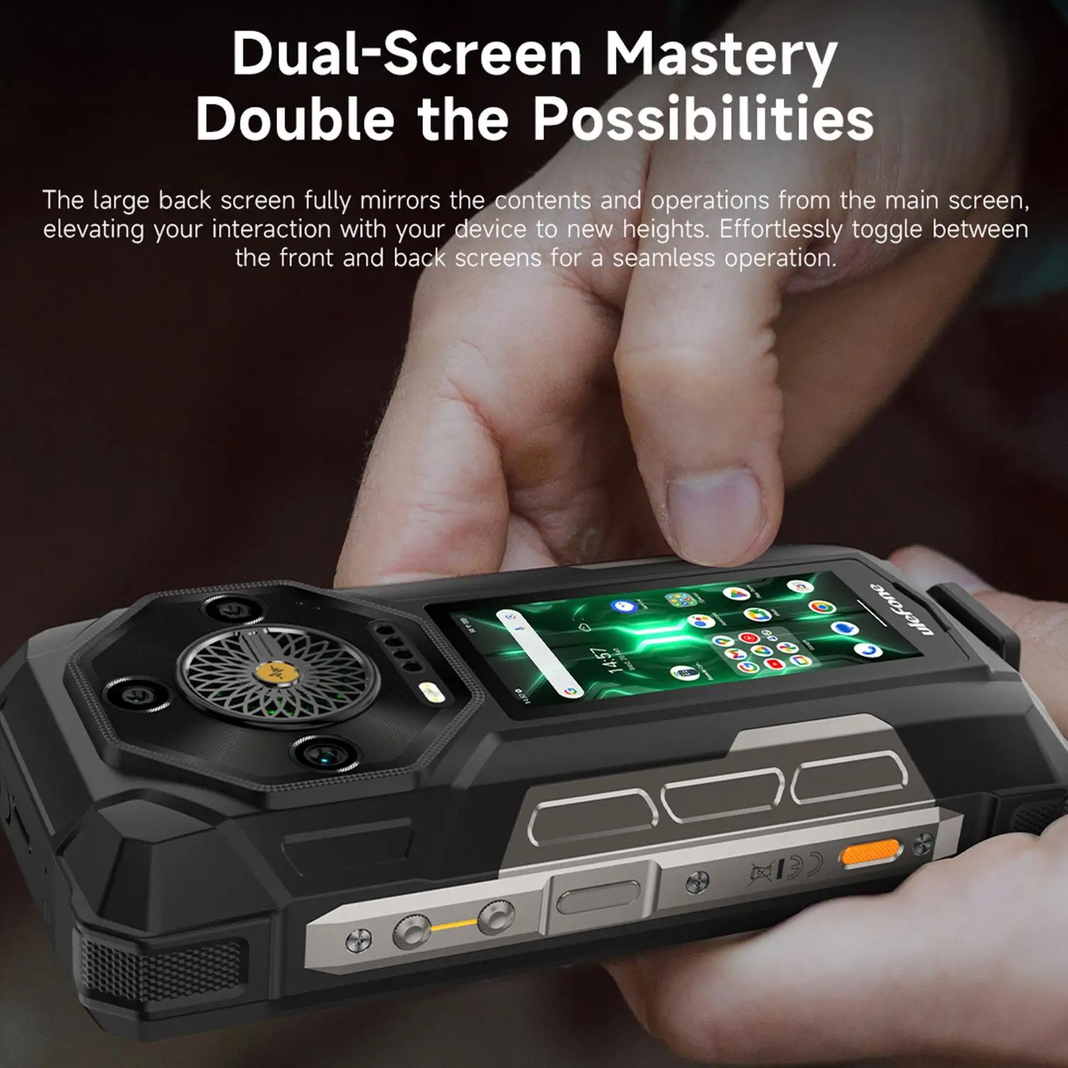 Ulefone Armor 33 Pro Rugged Smartphone 5G Dual Screen 6.95" 120Hz 16GB+512GB 25500mAh Battery 66W 64MP Night Vision NFC