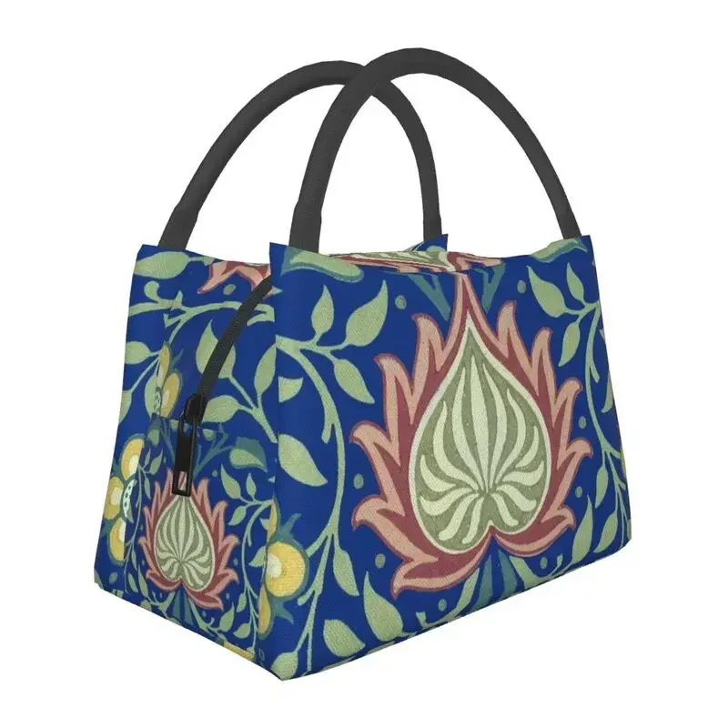 

William Morris Persian Floral Pattern Insulated Lunch Bag Vintage Bohochic Flower Cooler Thermal Bento Box Beach Camping Travel