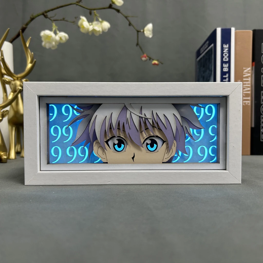 Zhongkaihua Kurapika Lampada Da Tavolo 3D A Led RGB 16 Colori, Notte Sagoma Personaggio Anime, Intaglio Carta, Decorazione Per Camera Da Letto E Comodino, USB - 3