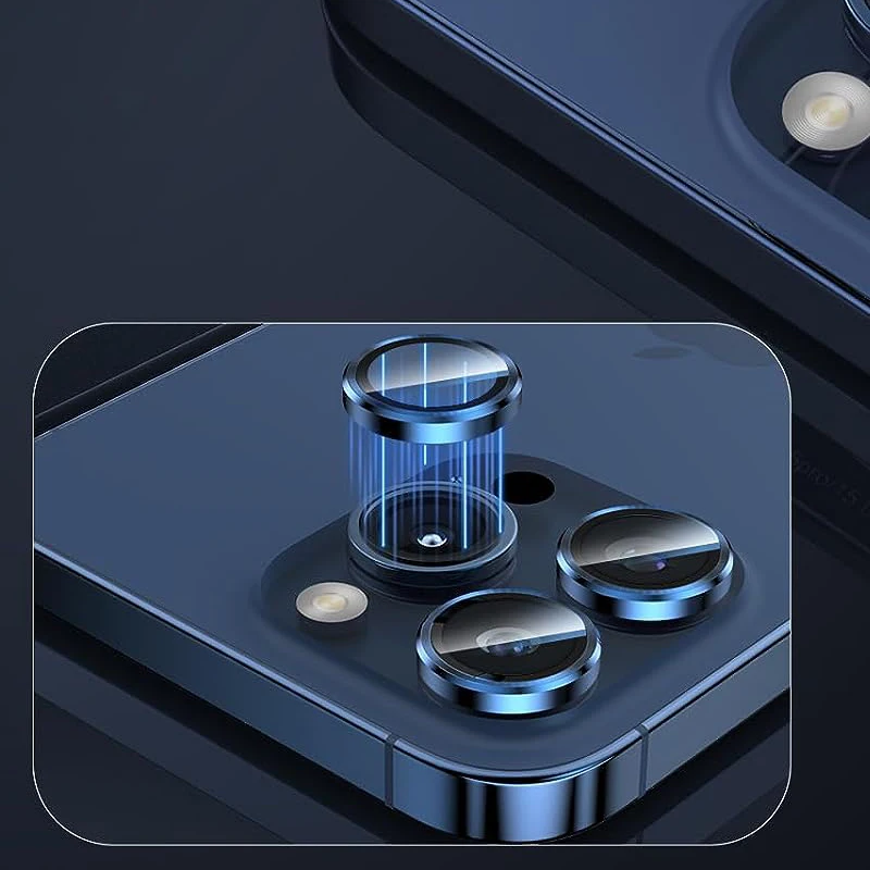 Camera Lens Protector for iPhone 15 Pro Max 14 Plus 13 iPhone15 14Pro 15Pro 15Plus Tempered Glass Protection Cover Titanium Blue