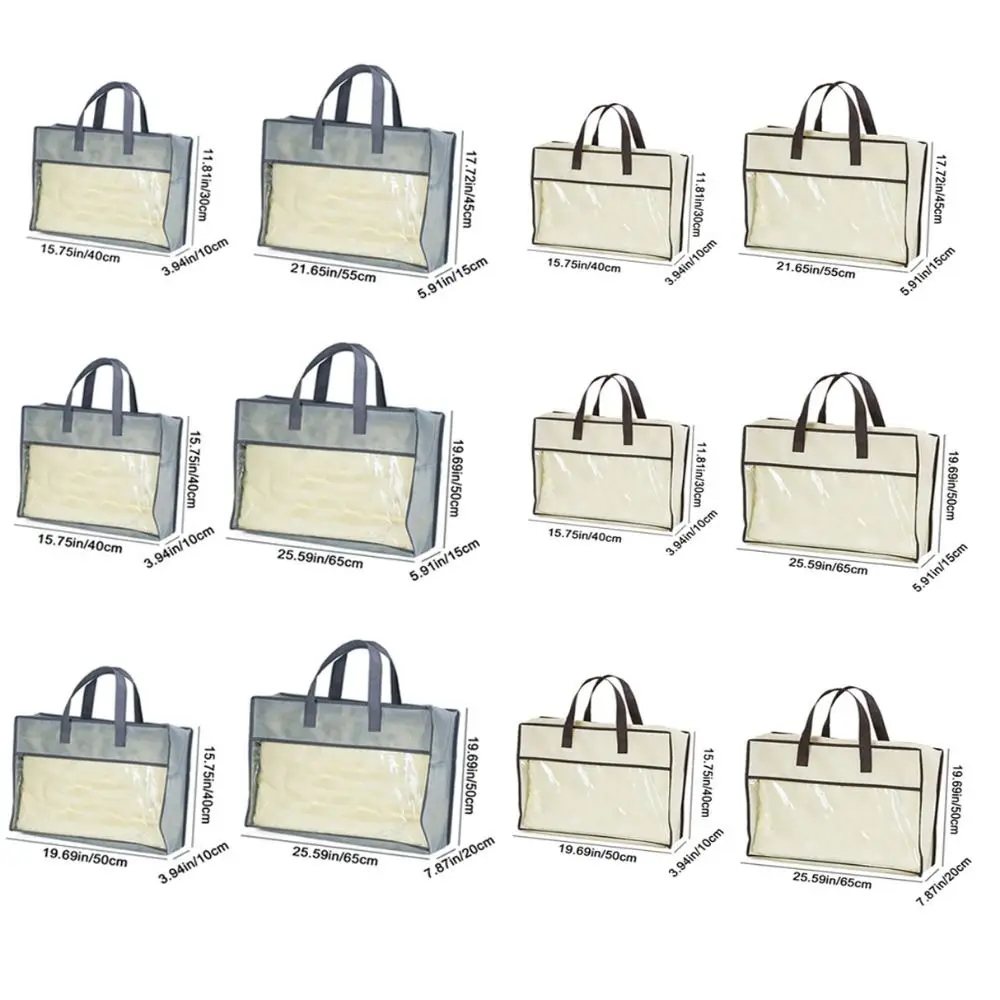 Quilt Storage Bag Dustproof Zip Storage Bag Non-Woven Waterproof Quilts Storage Pillow Organizer 6