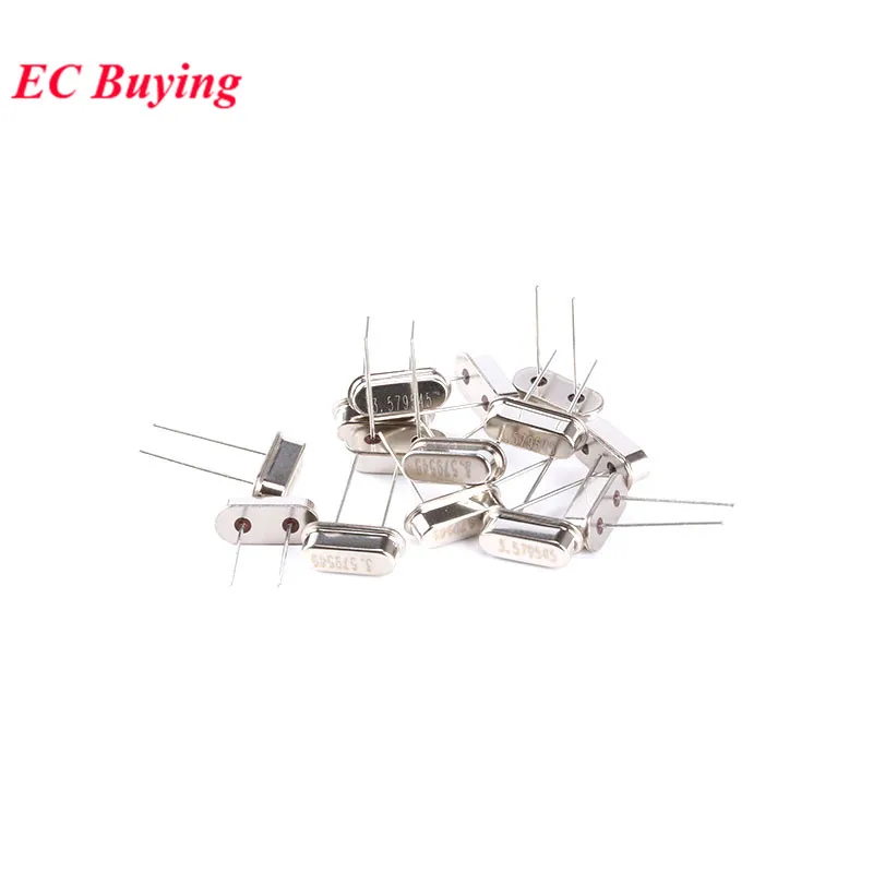 100pcs/lot Crystal Oscillator 3.579545MHz 3.579545 MHz 3.579545M Hz 3.579545M Mini Passive Resonator Quartz HC-49S