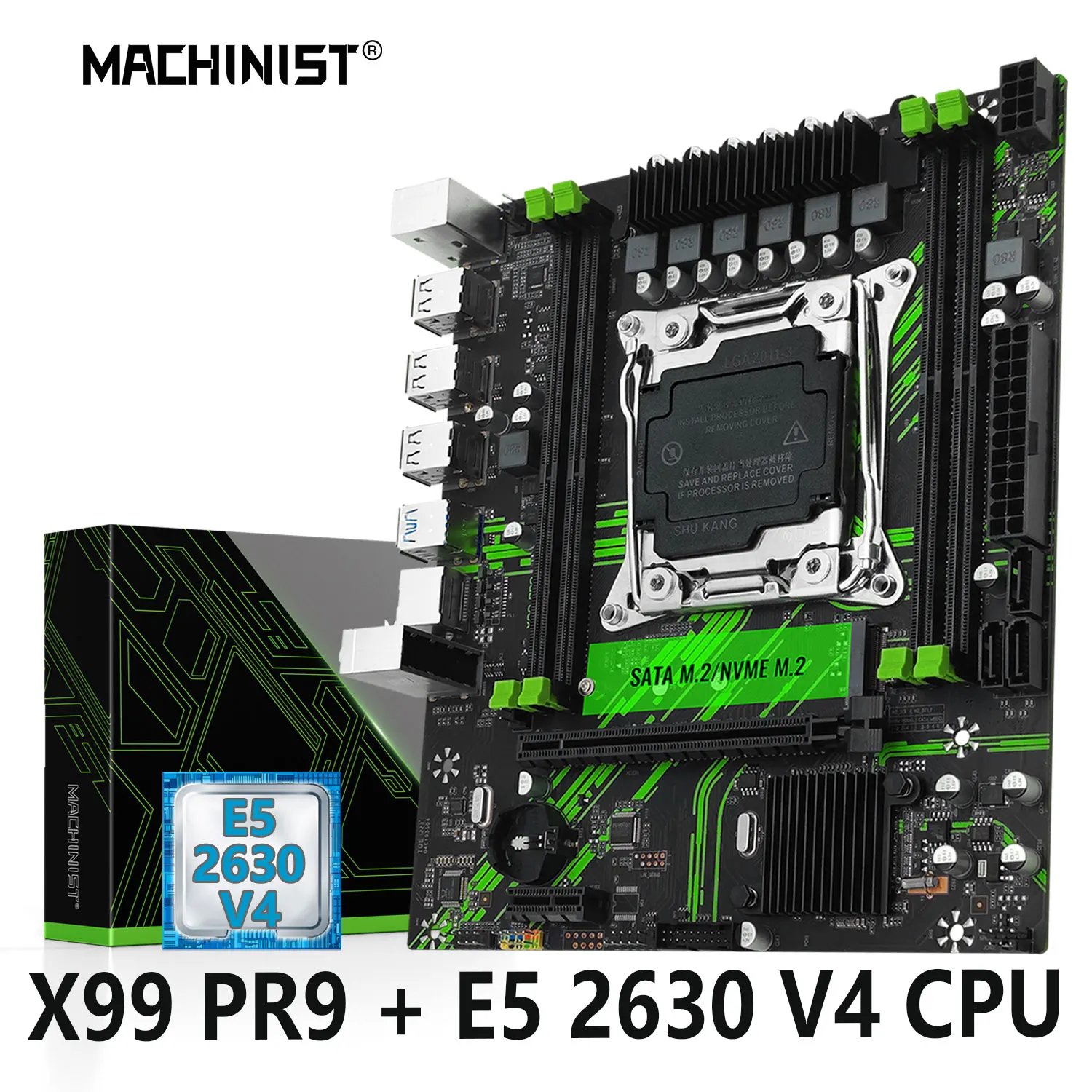 Motherboard Combo Grupo Lga 20113 Cpu Kit Xeon e5 2630 v4 Processador Ddr4 16gb de Memória Ram M-atx Nvme Sata M.2 Machinist-x99 Pr9 - Imagem 6