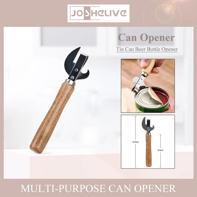 Wooden Handle Can Opener Multifunctional Beer Bottle Openers Tin Opener  Portable Ergonomic Safe Effortless Kitchen gadgets - AliExpress