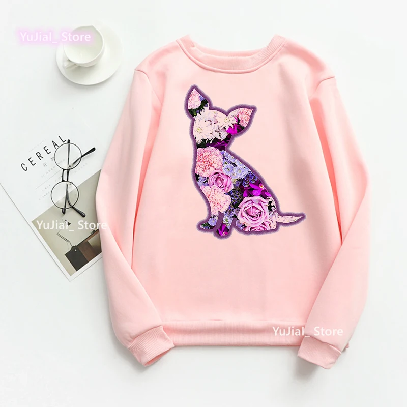 Crazy Chihuahua Lady Graphic Print Sweatshirt Girls Kawaii Dog Lover Hoodies Women Harajuku Winter/Spring/Autumn Clothes