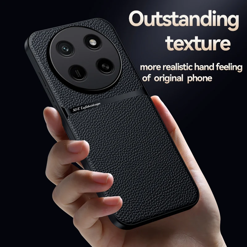Magnetic PU Leather Shockproof Phone Cover with Ultra-Thin Camera Protection