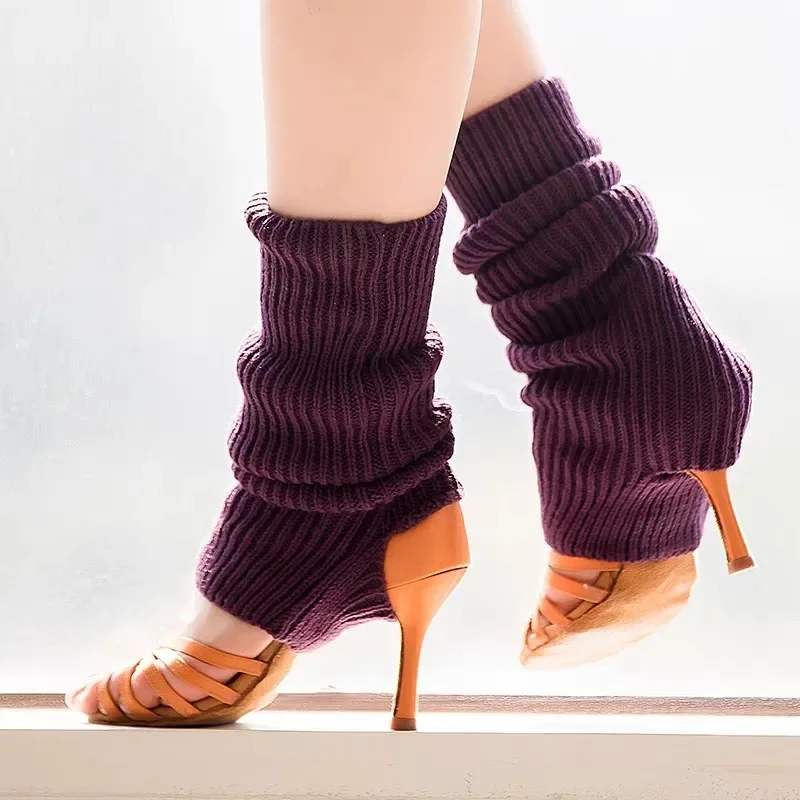 2pcs Knitted leg cover yoga socks dance leggings female sports protection socks
