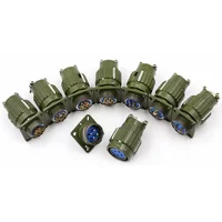 Y21M Series 2/3/4/5/7/10/14/16 Pin Fast Buckle Aviation Fixed Type Industrie Connector Plug Socket Male Female Army Green 6