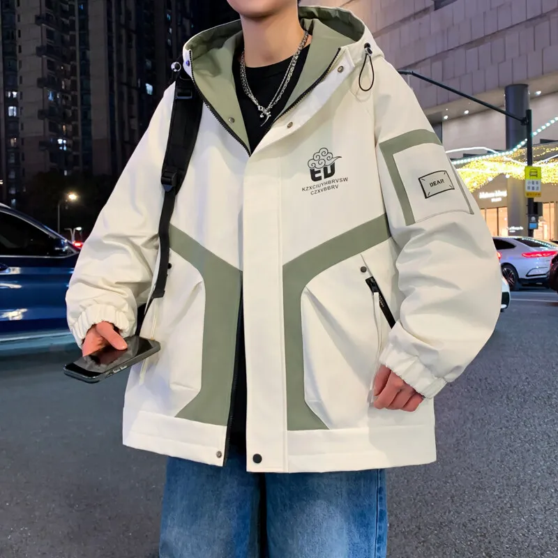 Neue Trendige 2026 Herren Kapuzen-Arbeitsjacken Frühling Herbst Jugend Casual Windbreaker Street Cargo Mantel Teen Outdoor Oberbekleidung – Detail 14