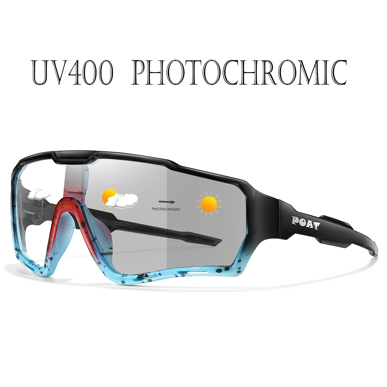 POAT Men Women MTB Bike Photochromic Sunglasses