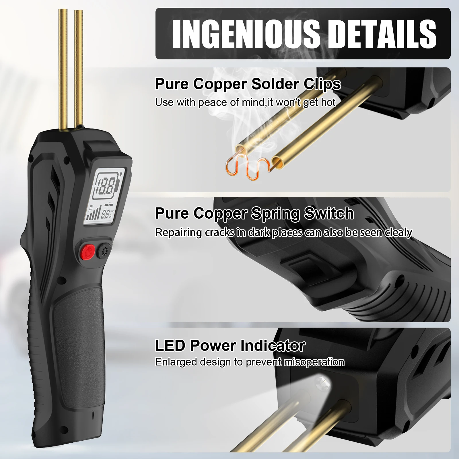 최신 500W 플라스틱 용접건 5000mAh 휴대용 열풍기 자동차/오토바이 수리용 99% 플라스틱 호환 빠른 가열 3-5초