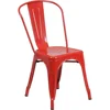 Commercial Grade Red Metal Stackable Chair Indoor Outdoor Lightweight Durable Heavy Duty Steel Frame No Assembly Required 2
