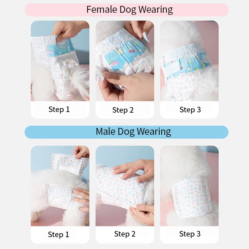 Disposable Pet Diapers for Males Females Dogs Absorbent Doggy Disposable Underwear Physiological Pants for Dogs Puppy 10Pcs dog diapers pet diapers dog nappies