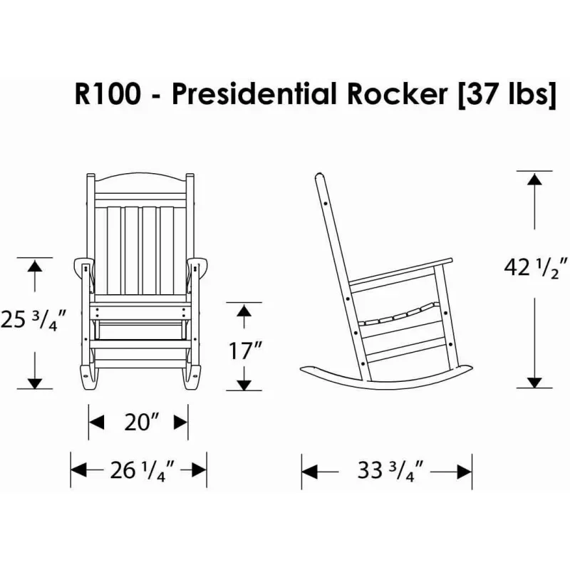 POLYWOOD R100WH Presidential Rocking Chair, White