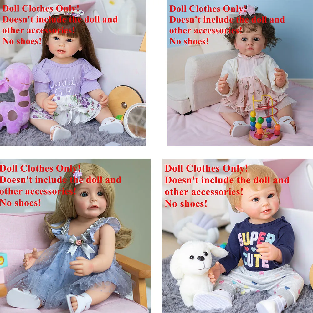 Multi-style Doll Clothes fit for 22 inch 55cm Reborn Baby Full Silicone Doll Girl Dress Boy Clothing NPK doll accessories