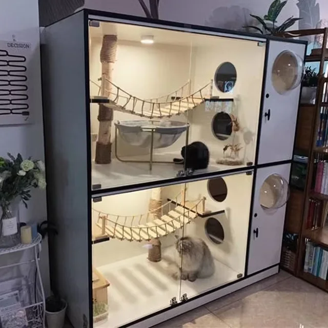 Wall Mounted Cat Climbing Bridge Cat Hammock Sisal Ladder for Kitten Playing and Rest Wood Cat Bridge for Sleeping Playing Climb 6