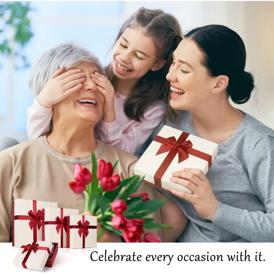 Luxury Gift Boxes with Lids for Presents Set of 4 Elegant Decorative Present Boxes Ideal for Birthday Wedding Holiday and Every