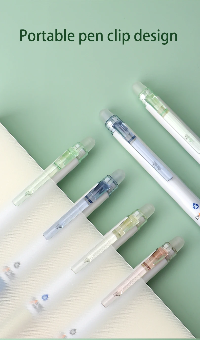 BAOKE PC1964 0,5 mm löschbarer Gelstift, ST-Spitze, nachfüllbar, schwarz, blaue Tinte, 4 Fässerfarben, einziehbarer Stift – Detail 7