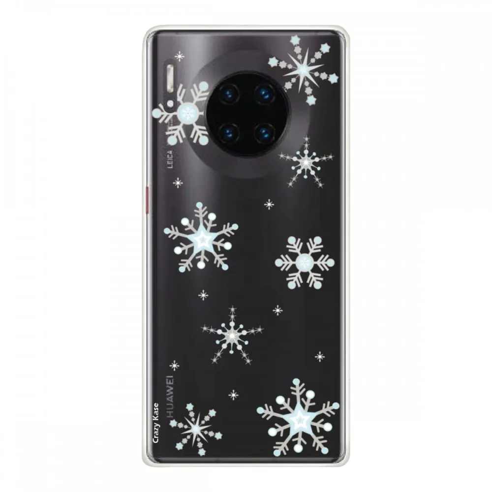 Мягкий силиконовый чехол для Huawei Mate 30 Pro со снежинками | Мобильные телефоны и