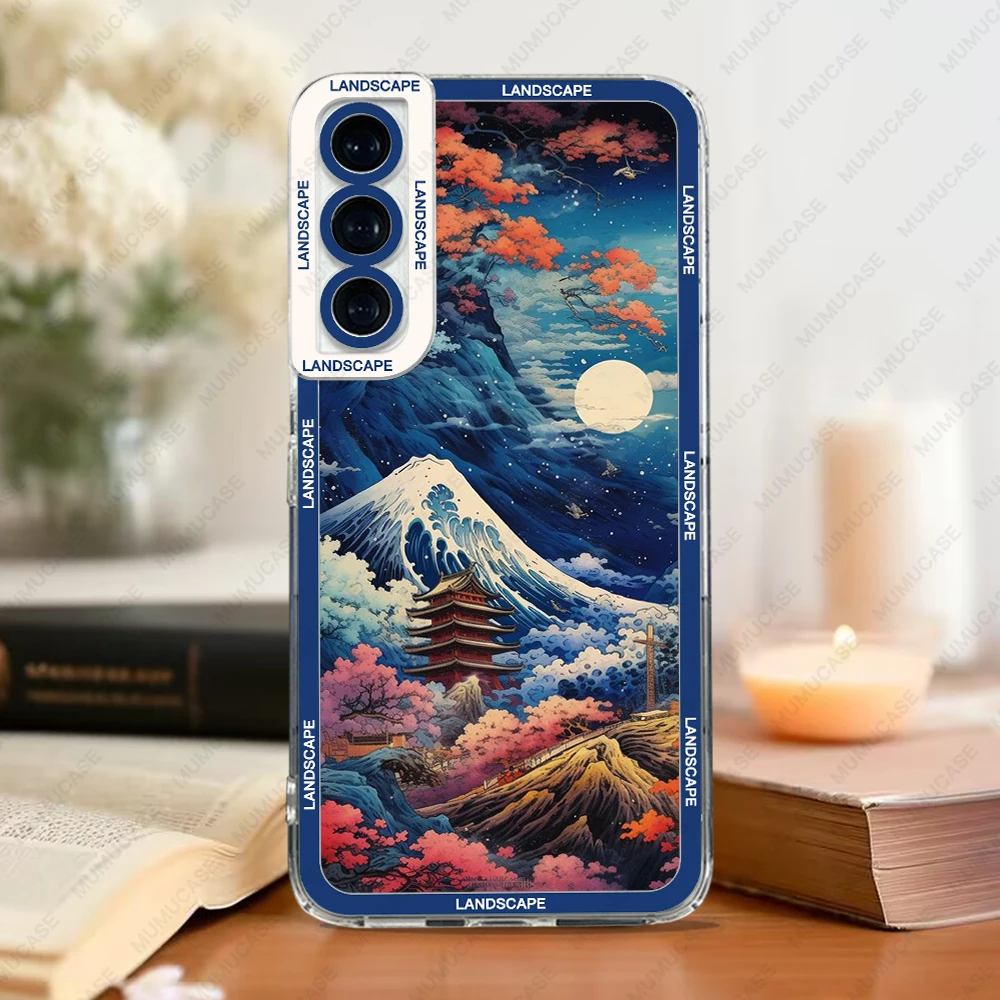 thumbnail image 1 of Funda suave para Samsung Galaxy S24, S20, S21 FE, S22 Plus, S23 Ultra, A22, A54, 5G, paisaje japonés, 1 of 4