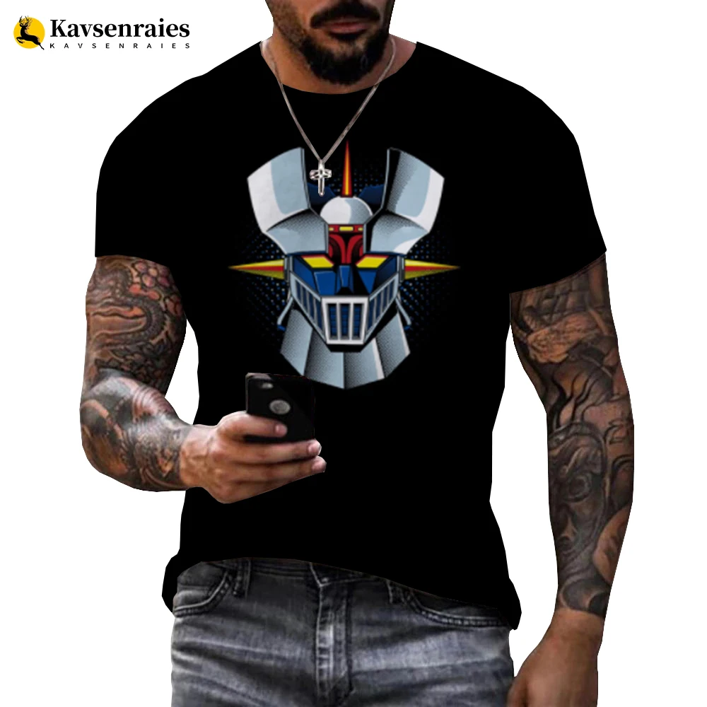 

Футболка Mazinger Z для мужчин и женщин, Модный повседневный топ с 3D принтом, с коротким рукавом, в стиле аниме, с роботом, уличная одежда в стиле Харадзюку, большие размеры 6XL