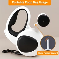 Retractable Dog Leash with USB Rechargeable LED Light, Heavy Duty Dog Lead, Poop Bag Holder, Steel Cable,16 ft 6