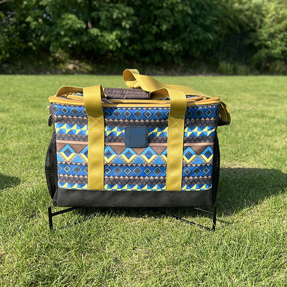 Multifunctional Camping Foldable Portable Storage Bin Ice Bucket Holder Heavy Duty Water Container Stand for BBQ Outdoor Cooking