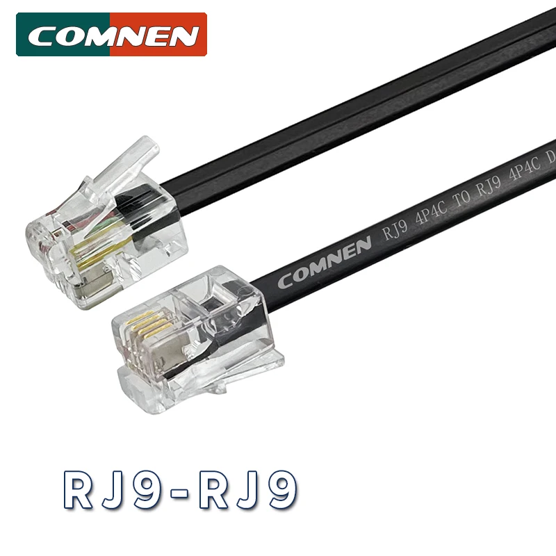 COMNEN RJ9 -RJ9 케이블 전화 수-수 4P4C 모듈러 데이터 코드, 핸드셋 음성 익스텐션 데이터 케이블