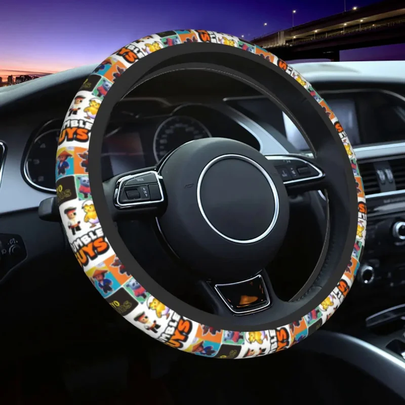 

Stumble Guys Game Car Steering Wheel Cover 38cm Non-slip Cartoon Colorful Auto Decoration Steering-Wheel Accessories