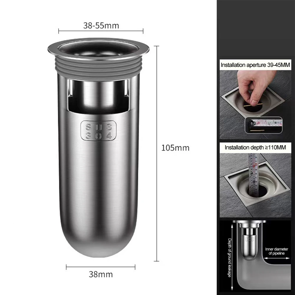 1pc Shower Floor Drain Backflow Preventer Sewer Anti Odor Drain Core 304 Stainless Steel Floor Core Bathroom Drainer floor drain filter shower drain plug floor drain shower drain